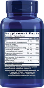 Life Extension Only Trace Minerals, a Daily dose of zinc, Chromium, Boron, Copper, Manganese, Vanadyl sulfate, Gluten-Free, Non-GMO, Vegetarian, 90 Capsules, (Pack of 2)