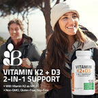 Bronson Vitamin K2 (MK7) with D3 Supplement Non-GMO Formula 5000 IU Vitamin D3 & 90 mcg K2 MK-7 Easy to Swallow D & K Complex, 360 Capsules