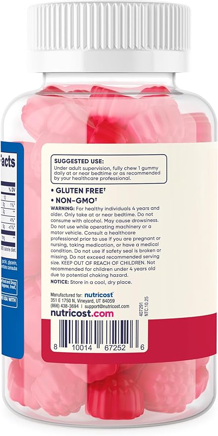 Nutricost Kids Melatonin Gummies 1mg, 120 Gummies, Strawberry Flavored