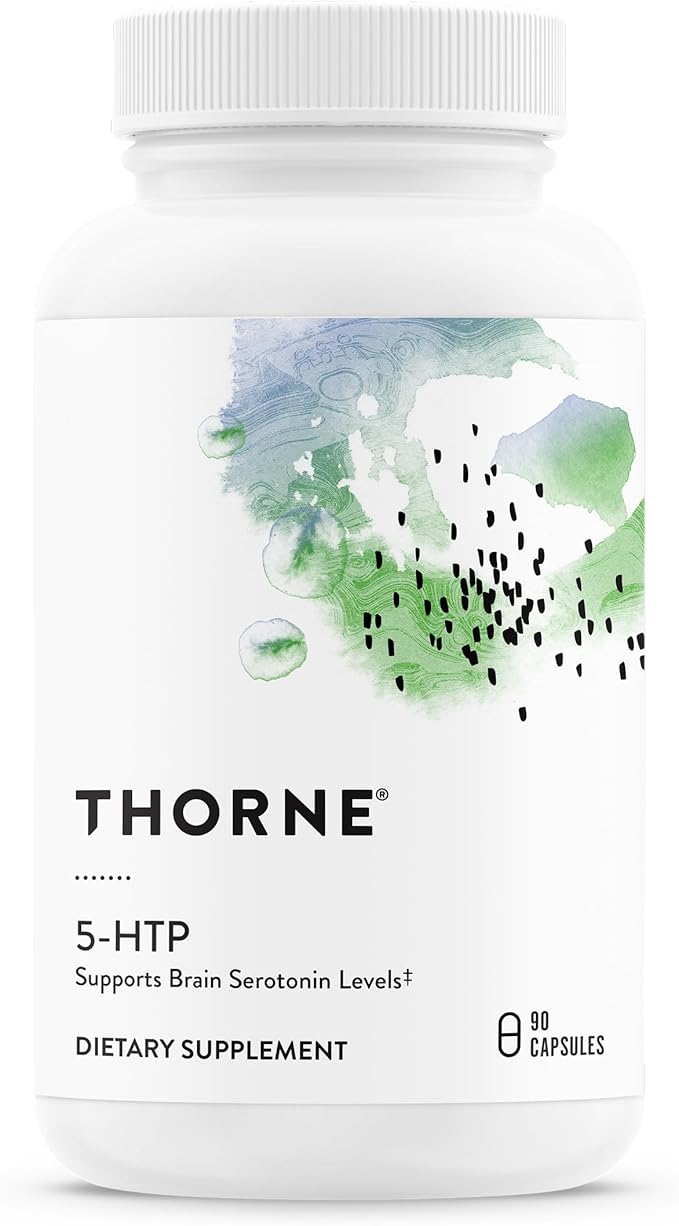 THORNE - 5-HTP - Contains Vitamin B6 - Serotonin Support for Sleep & Stress Management* - 5-Hydroxytryptophan Supplement - Third-Party Certified - Gluten, Dairy & Soy-Free - 90 Capsules