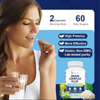 Brain Supplements for Memory & Focus - Nootropic with Bacopa Monnieri, Lion's Mane, Alpha GPC, Phosphatidylserine | Supports Mental Clarity & Cognitive Function | Vitamin B6 & B12-120 Capsules