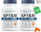 GLP-1 XLR8 Supplement for Weight Loss, Digestion, Constipation, Bloating Relief with Akkermansia 2.6 Billion AFU Live Prebiotic Probiotic Postbiotic Gut Health + Berberine for Women Men 120 Capsules
