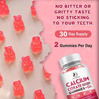 Calcium Citrate 1200mg with Vitamin D3 Gummies, Calcium Gummies with Vitamin D3 for Women & Men, Cal Magnesium Zinc for Bone Muscle Healthy- Natural White Peach Flavor- 30 Day Supply