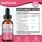 2 Pack 3000mg Liposomal Glutathione Liquid Drops with Vitamin C, 98% Absorption, Glutathione Liposomal Supplement, Powerful Antioxidant Complex for Immune System, Liver, 4 Fl Oz per Bottle