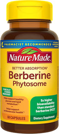 Nature Made Better Absorption Berberine Phytosome Supplement, 1100mg Per 2 Capsules Daily, Berberine Supplement for Cardiovascular Health Support, 60 Capsules, 30 Day Supply