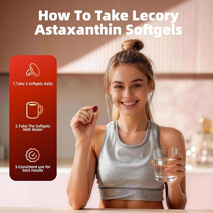 Astaxanthin 24mg, 180 Softgels | 6 Month Supply of Premium Antioxidant | Triple Strength for Eye, Immune, Skin & Circulation Support | Easy to Swallow, Non-GMO, Soy Free
