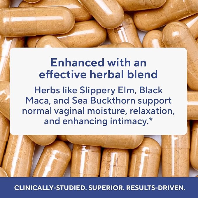 Premium Vaginal Moisture Support Capsules - Vaginal Moisture & Mood, Sexual Function, & Relaxation, Vaginal Dryness, Feminine Wellness & Intimacy, KSM 66 Ashwagandha, Slippery Elm & Maca - 60 Capsules