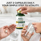NAD+ & Resveratrol Supplement - NMN Alternative with 120 Capsules, Anti-Aging Cellular Support, Energy & Longevity Booster, DNA Repair Formula