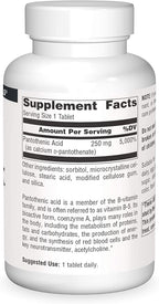 Source Naturals Pantothenic Acid 250 mg Vitamin B-5 Dietary Supplement - 250 Tablets
