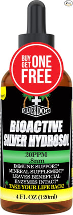 Colloidal Silver Hydrosol Dropper, Natural Alternative & Immune Support, More Effective Than Any Colloidal Product, 2-4oz Dropper Bottles, Silver Hydrosol Drops