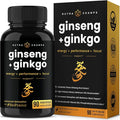 NutraChamps Korean Red Panax Ginseng Capsules | Extra Strength Ginsenosides for Energy, Focus, Performance, Vitality & Immune Support | Korean Red Ginseng Root Extract (90, Premium Gold)