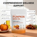 Pumpkin Seed Oil Capsules | 300 Softgels Pumpkin Seed Oil 2 in 1 with Saw Palmetto | Hair Growth＆Shedding Reduction | Plant-Based Formula | 3000mg Cold Pressed