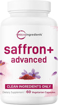 Micro Ingredients Saffron+ Advanced Supplements, 60 Veggie Capsules – 10-in-1 with Saffron Extract, High Absorption Fat-Soluble Vitamin C, Magnesium, Turmeric & KSM-66 Ashwagandha – Filler Free