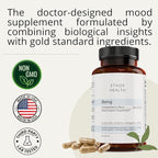 Mood Support Vegan Capsules – Organic KSM‑66 Ashwagandha, St John’s Wort, Rhodiola, Saffron, Panax Ginseng & L‑Tyrosine – Natural Emotional Balance, Energy & Focus – 60ct