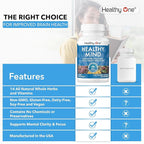 Healthy Mind - Safe for Teens - Brain Fog - Cognitive Function - Concentration - Focus - Neural Optimization - Mood - Ginkgo Biloba - Ginseng - Rhodiola - Bacopa - Gotu Kola - Green Tea - 60 Count