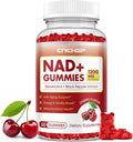 NAD+ Gummies, 1200mg Liposomal NAD Supplement for Women & Men with Trans-Resveratrol & Black Pepper Extract Anti-Aging Supplement, Brain & Cellular Mitochondrial Health - 60 Gummies Cherry