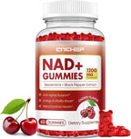 NAD+ Gummies, 1200mg Liposomal NAD Supplement for Women & Men with Trans-Resveratrol & Black Pepper Extract Anti-Aging Supplement, Brain & Cellular Mitochondrial Health - 60 Gummies Cherry