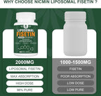 Liposomal Fisetin Supplement, 2000MG, 98% Pure Fisetin Polyphenols Antioxidants, with Quercetin, TMG and Resveratrol, for Healthy Aging, Cognitive Support, 180 Capsules