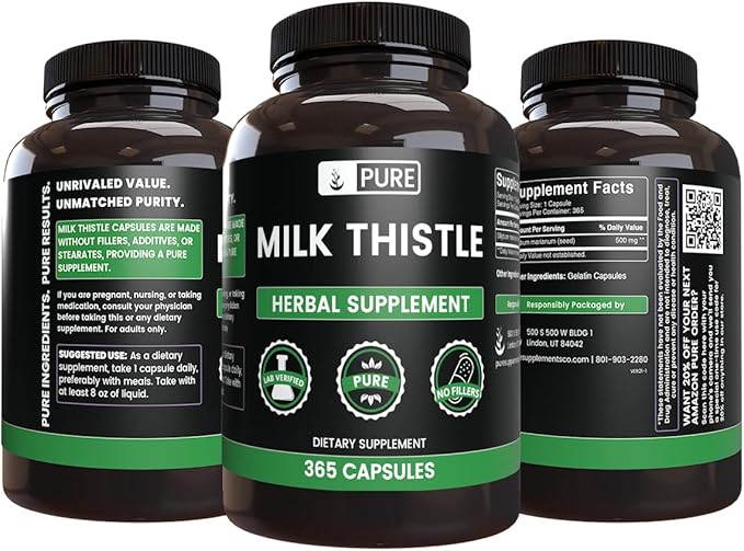 Pure Original Ingredients Milk Thistle (365 Capsules) No Magnesium Or Rice Fillers, Always Pure, Lab Verified
