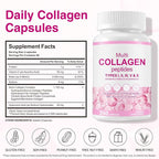 Multi Collagen Peptides Capsules, 240Pcs, Type I,II，V, X for Healthy Skin, Bone, Joint, Hair, Nail|Hydrolyzed Collagen Peptides, Easy Digestion, Unflavored for Women & Men