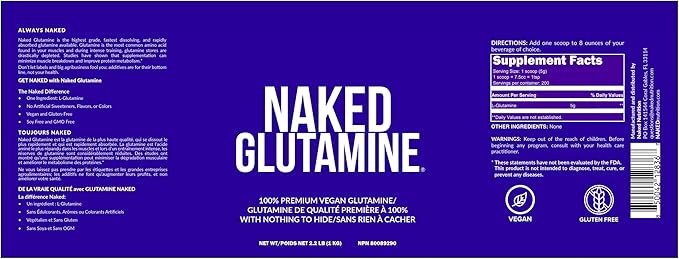 Pure L-Glutamine Made in The USA - 200 Servings - 1,000g, 2.2lb Bulk, Vegan, Non-GMO, Gluten and Soy Free. Minimize Muscle Breakdown & Improve Protein Synthesis. No Additives