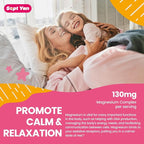 Kids Magnesium Gummies, Magnesium Glycinate Gummies for Kids & Adults with Citrate, L-Theanine, Chamomile, Vitamin B6 for Sleep, Relaxation, Brain & Muscle, Sugar Free Peach & Mango 60ct