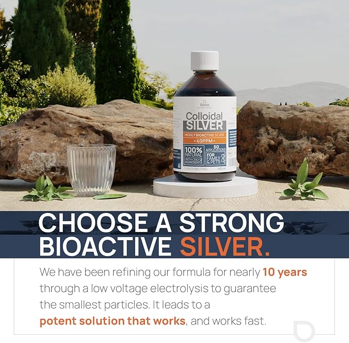 Colloidal Silver Liquid 32 fl oz 30 PPM - Bioactive Hydrosol Silver Water - Natural Immune Support Nano Sol Supplement Solution - Ionic Minerals - Organic Structured Silver