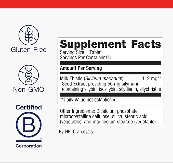 Metagenics Milk Thistle Extract - Liver Health & Antioxidant Support with Silybum Marianum Seed Extract - Supports Detox, Immune & Digestive Function* - Non-GMO, Gluten-Free, Vegetarian - 90 Tablets