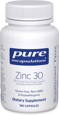 Pure Encapsulations Zinc 30 mg - Supplement for Immune System Support, Growth and Development, and Wound Healing* - with Zinc Picolinate 30 mg - 180 Capsules
