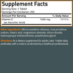 Bronson Vitamin C 1000mg Extra Strength, Supports a Healthy Immune System, High Potency, Non-GMO, 250 Vegetarian Tablets