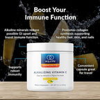 Equilife Alkalizing Vitamin C, 2500 mg per Serving, Immunity Support Supplement with Magnesium, Calcium, & Potassium, Easy Absorption Powder Formula, Gluten Free, Non GMO, Lemon Splash Flavor, 8.3 Oz