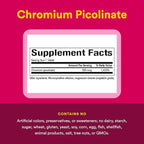 Natural Factors Chromium Picolinate 500 mcg - Supports Healthy Metabolism & Chromium Levels - Aids Macronutrient Breakdown - 90 Tablets (90 Servings)