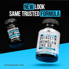 Quercetin 500mg Supplement with Sambucus Elderberry, Bromelain, Vitamin C, Zinc 50mg, & Vitamin D3 5000 IU - Antioxidant & Immune Health Support Zinc Quercetin