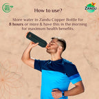 Zandu Copper Bottle (Green): Prepared with 100% Pure Copper | Useful in Promoting Overall Health (Pack of 950 ml)