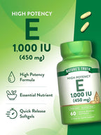 Nature's Truth Vitamin E Softgels | 1000 IU | 60 Count | Non-GMO & Gluten Free Supplement