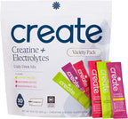 Create Creatine + Electrolytes Mix - Creatine Monohydrate Stick Packs, Supports Energy and Hydration, NSF Certified for Sport, 30 Count, Variety Pack