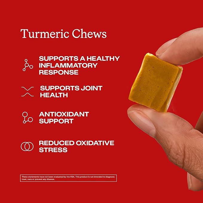 Humann Turmeric Chews Supplement – Clinically Studied High Absorption Curcumin Complex - Orange Citrus Flavor – from SuperBeets Makers – Joint Health – 30 Count