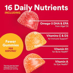 SmartyPants Multivitamin for Men & Women, Multivitamin Gummies with Omega 3 (DHA/EPA), Vitamin D3, C, Vitamin B12, B6, A, K & Zinc, Biotin, Gluten Free, 90 Count (30 Day Supply)