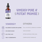 VIMERGY Kids USDA Organic Liquid Zinc Sulfate – for Children & Adolescence 1-18 Years Old, Fast-Absorbing Immune Support* – Promotes Healthy Bones, Hair & Skin. Kosher, Vegan, Non-GMO – 55 mL