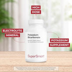 Supersmart - Potassium Bicarbonate 5400mg per Day (High Dose) - Electrolyte Mineral - Acid-Base Balance pH - Heart, Muscle & Nerve Health | Non-GMO & Gluten Free - 120 Vegetarian Capsules