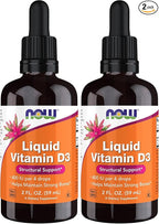 NOW Foods Supplements, Liquid Vitamin D-3, Strong Bones*, Structural Support*, 2-Ounce (Pack of 2)