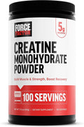 Force Factor Creatine Monohydrate Micronized Powder 500G, 5g Dose to Support Muscle Growth, Strength, Recovery, Cognitive Health & Memory, Unflavored, 100 Servings, 17.6 Oz