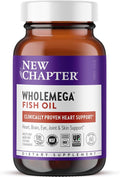 New Chapter Wholemega Fish Oil Supplement - 2000mg per Serving, Clinically Proven Wild Alaskan Salmon Oil with Omega-3 + Vitamin D3 + Astaxanthin, 60 Softgels