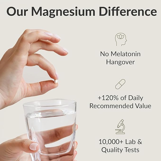 BIOptimizers Magnesium Breakthrough Supplement with 500mg - 7 Forms of Magnesium: Glycinate, Malate, Citrate, and More - Natural Support for Sleep and Cognitive Function -60 Capsules- Calming Vitamins