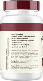 Bovine Bone Marrow Supplement - 100% Grass Fed and Pasture Raised in New Zealand- Freeze Dried, 3rd Party Lab Tested, Non GMO, No Fillers – Supports Collagen, Joint, Bone & Immune Health- 180 Capsules