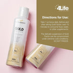 4LifeElements - Gold Factor Cellular Activator with Ultra-Fine Gold Particles for Vitality, DNA & Telomere Support, Brain Clarity - 32 oz