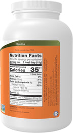 NOW Foods Supplements, Whole Psyllium Husks, Certified Organic, Non-GMO Project Verified, Soluble Fiber, 12-Ounce