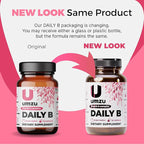 UMZU Daily B, 30 Day Supply – Complete Vitamin B Complex Supplement Blend with B1, B2, B3, B5, B6, B7, B9 & B12 Plus Folic Acid & Biotin – Supports Energy, Focus, Mood, Metabolism & Overall Wellness