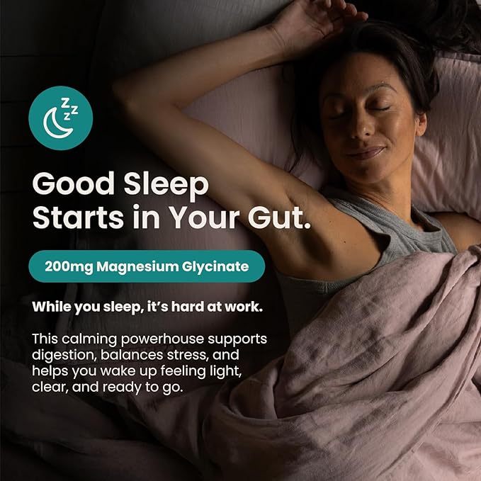 Nighttime Prebiotic Fiber Powder with Digestive Enzymes & Magnesium Glycinate for Sleep, On-The-Go Travel 7 Pack | Gut Health Supplement for Women & Men - Bloating Relief Soluble and Insoluble Fiber