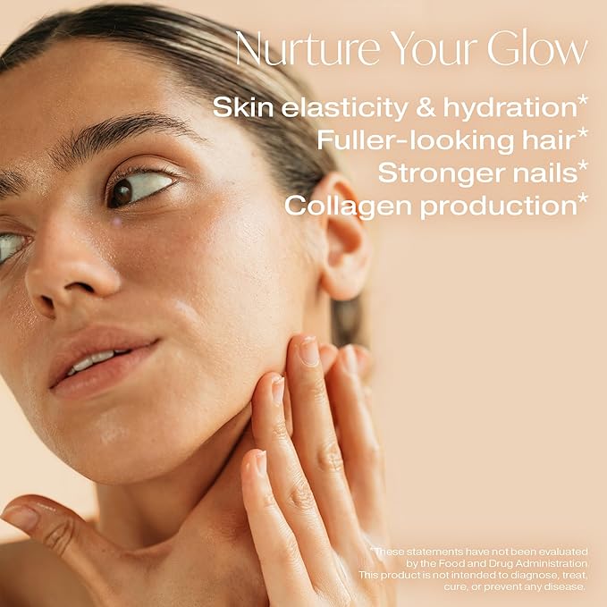 Designs for Beauty The Big Glow (60 Capsules) - for Healthy Hair, Skin and Nails - Supports Collagen Production and Healthy Aging -Includes Keratin, Biotin, Vitamin C and Botanicals